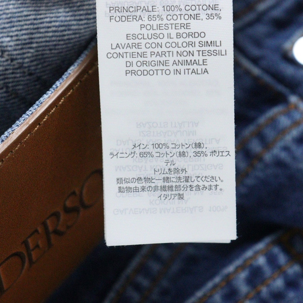 J.W.ANDERSON(ジェー ダブリュー アンダーソン) 23SS ダメージ加工 バケットパンツ ストレートデニムパンツ インディゴ DT0067PG1164804