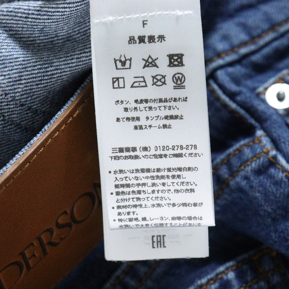 J.W.ANDERSON(ジェー ダブリュー アンダーソン) 23SS ダメージ加工 バケットパンツ ストレートデニムパンツ インディゴ DT0067PG1164804