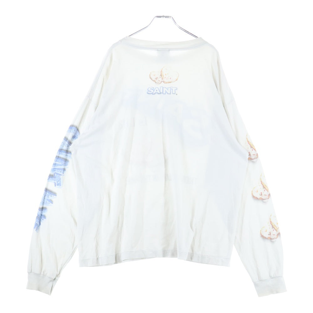 SAINT MICHAEL(セントマイケル) 24SS ×Shermer ACADEMY HEART CKIE L/S TEE シャーマーアカデミー ヴィンテージ加工 ハートクッキープリント クルーネック 長袖Tシャツ ロンT SM-YS1-0000-C39