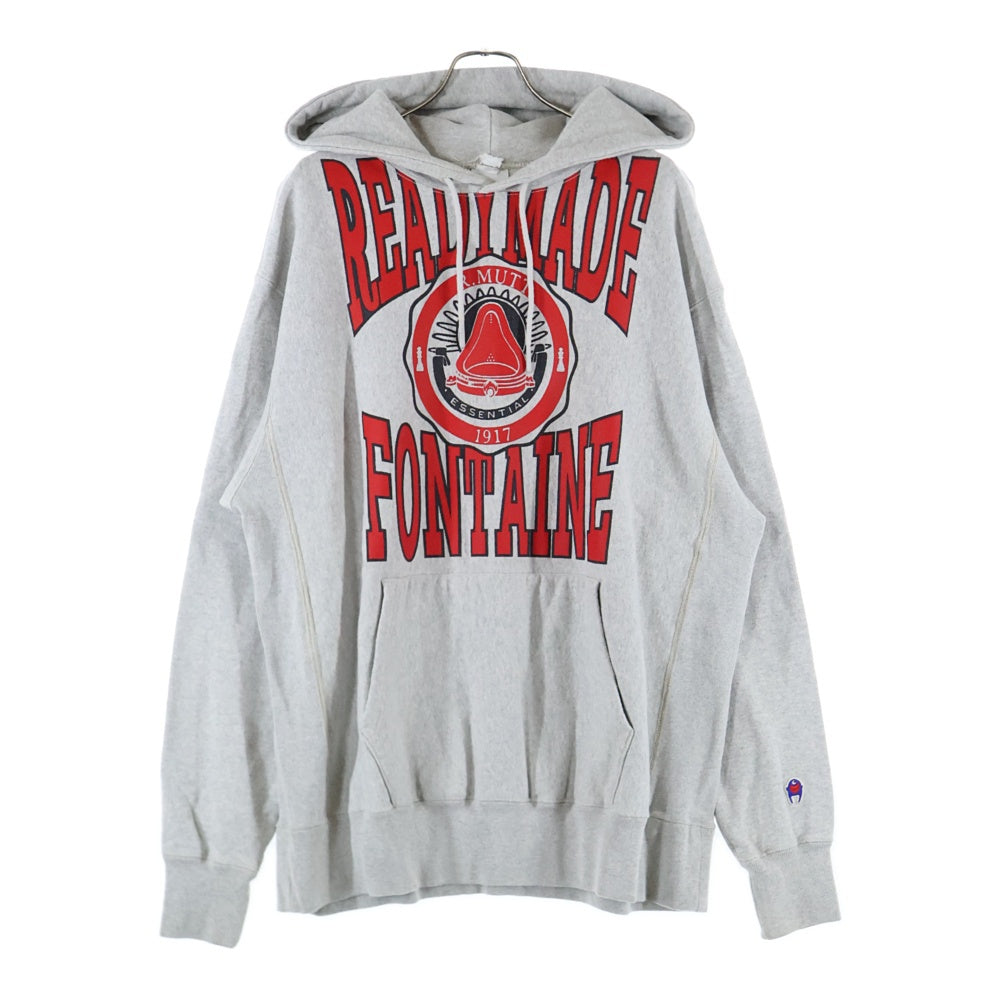 READY MADE(レディメイド) 21AW HOODIE R MUTT アールマット スウェット プルパーカー グレー RE-CO-GR-00-00-195