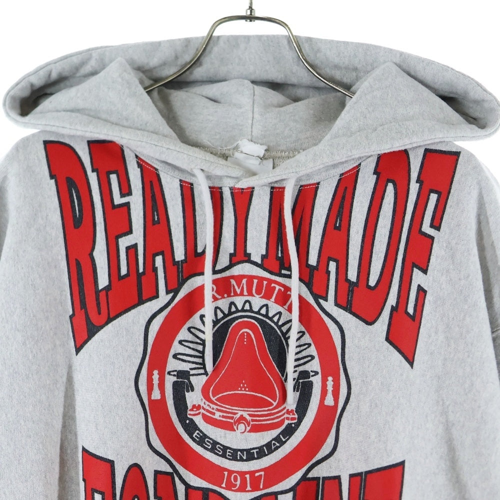 READY MADE(レディメイド) 21AW HOODIE R MUTT アールマット スウェット プルパーカー グレー RE-CO-GR-00-00-195