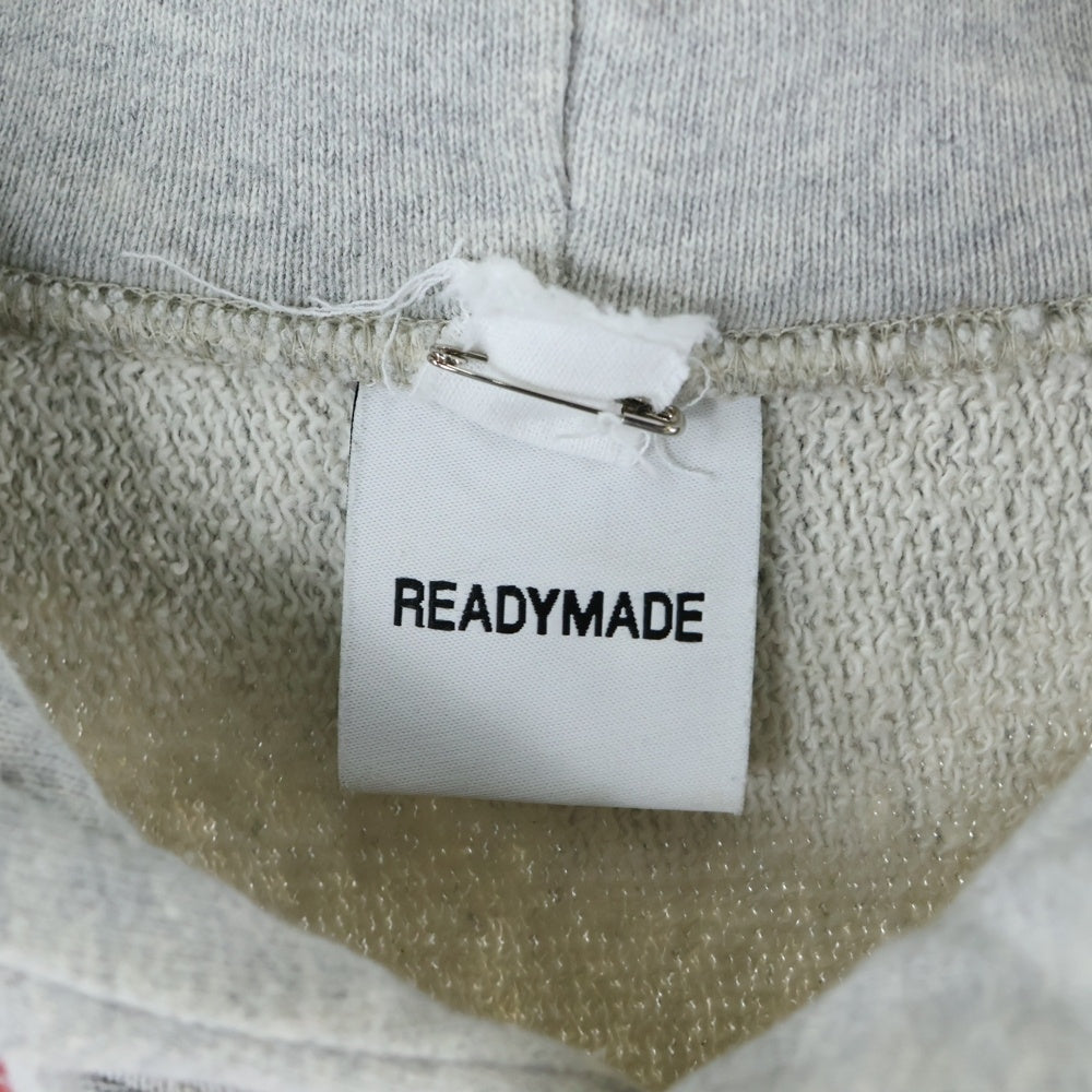 READY MADE(レディメイド) 21AW HOODIE R MUTT アールマット スウェット プルパーカー グレー RE-CO-GR-00-00-195