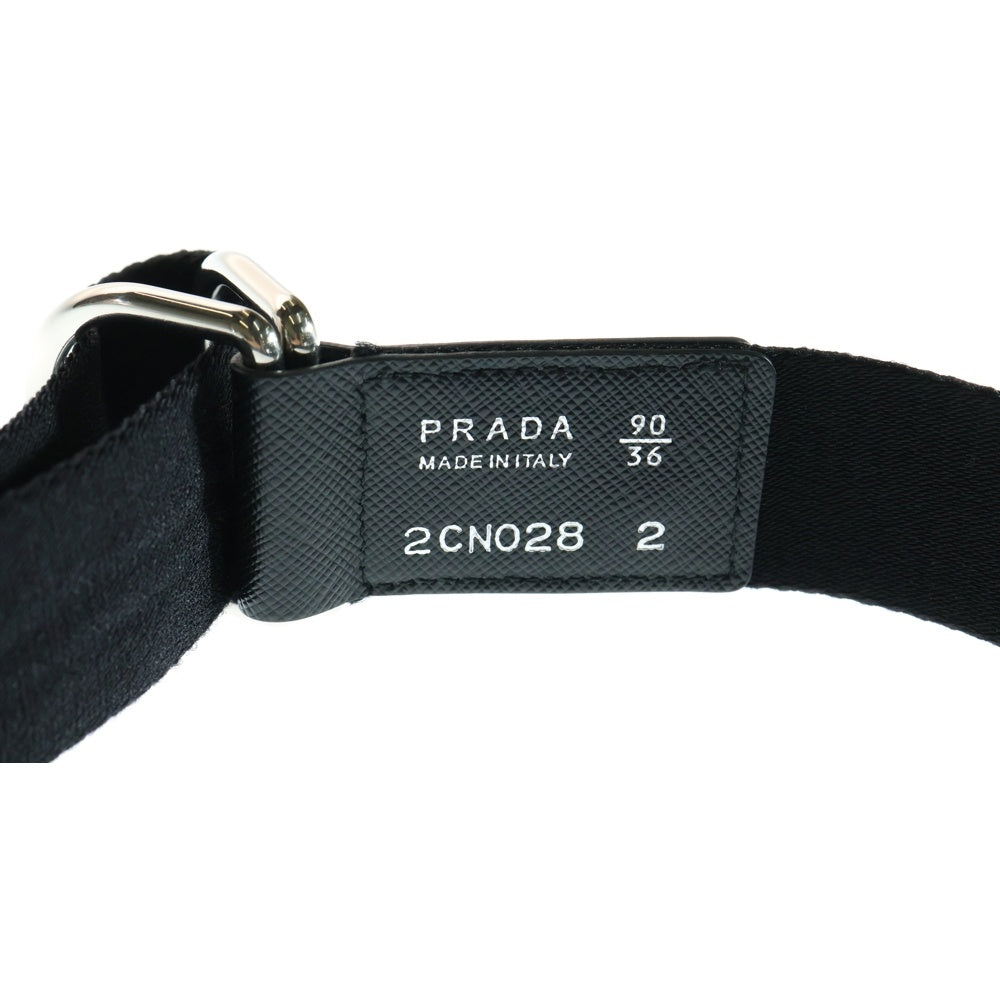 PRADA(プラダ) サフィアーノ トライアングルロゴ ベルト ブラック 2CN028