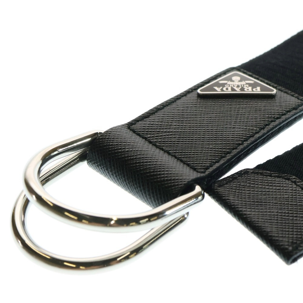 PRADA(プラダ) サフィアーノ トライアングルロゴ ベルト ブラック 2CN028