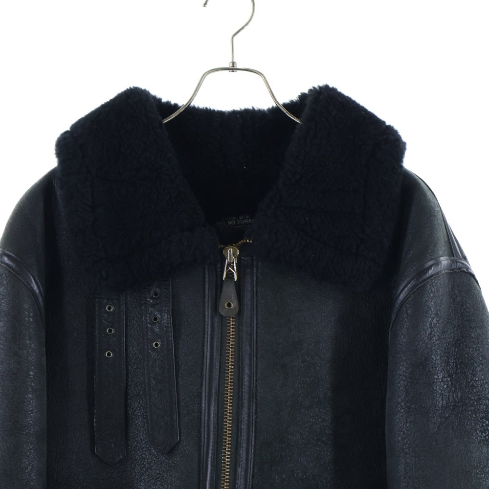 AVIREX(アヴィレックス) B-3 MOUTON FLIGHT JACKET ムートン フライト ジャケット ブラック