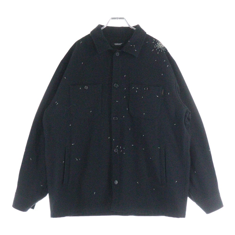 UNDERCOVER(アンダーカバー) 24AW ウール混ワークシャツ 長袖シャツ ブラック UC2D4405-2