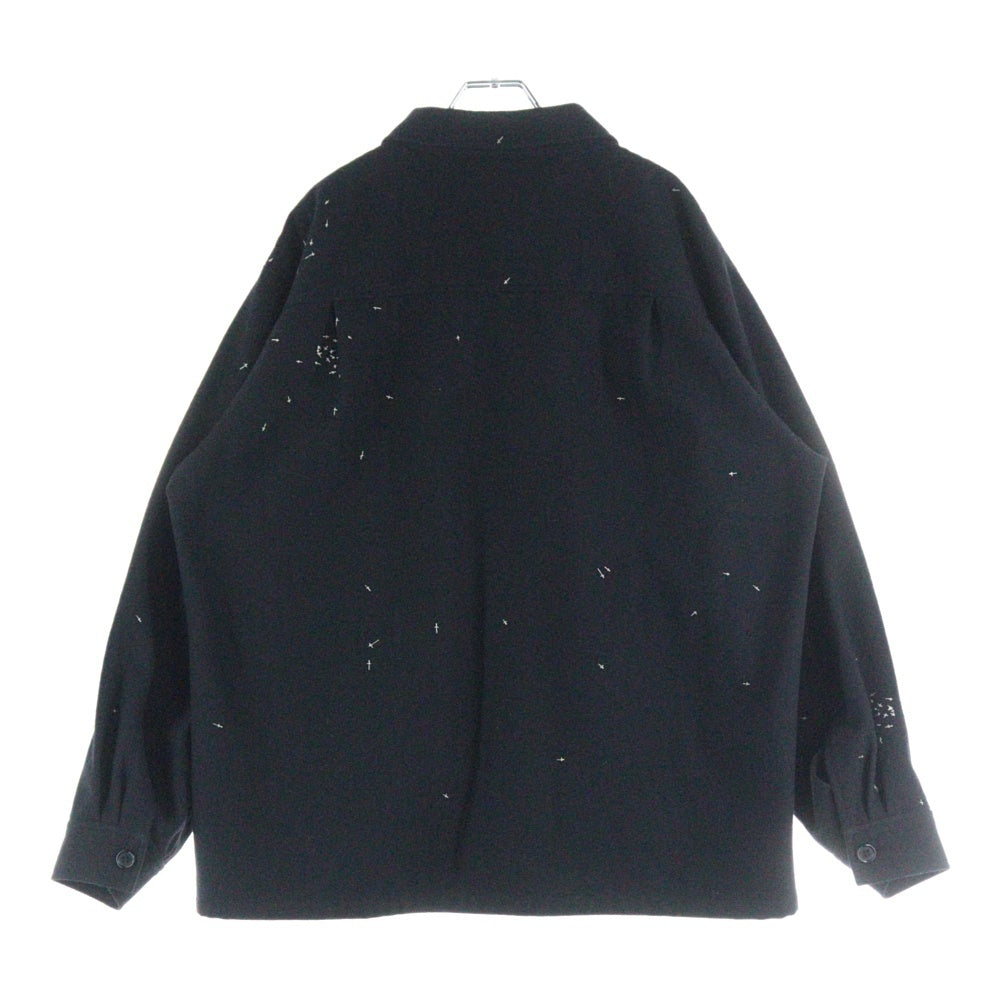 UNDERCOVER(アンダーカバー) 24AW ウール混ワークシャツ 長袖シャツ ブラック UC2D4405-2