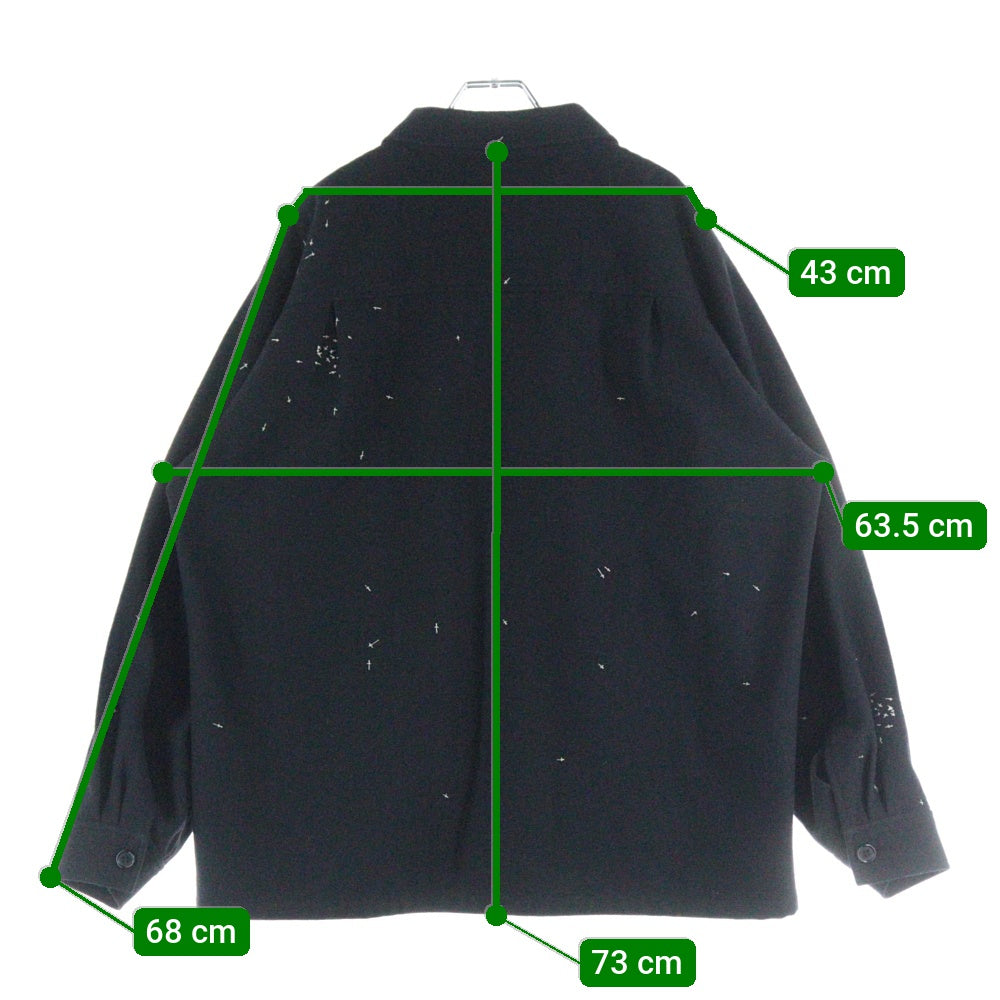 UNDERCOVER(アンダーカバー) 24AW ウール混ワークシャツ 長袖シャツ ブラック UC2D4405-2