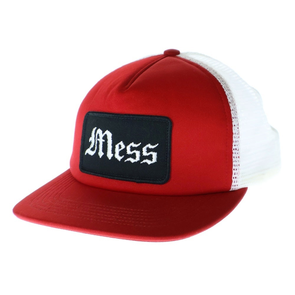 SUPREME(シュプリーム) 23AW Mess Mesh Back 5-Panelロゴ メス メッシュ スナップバック ファイブパネル キャップ 帽子 レッド/ホワイト