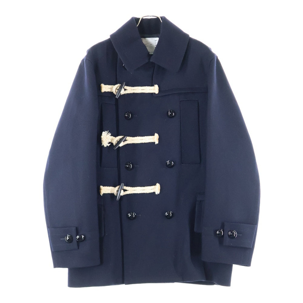 Sacai(サカイ) 24AW Wool Melton Jacket ウールメルトンジャケット ダッフルコート アウター ブラック 24-03415M