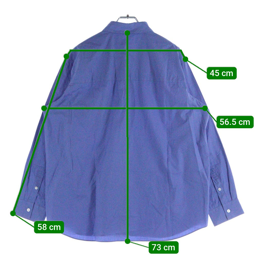 ATON(エイトン) SUVIN STANDARD SHIRT スヴィン スタンダード 長袖シャツ ブルー BLAGNW0001