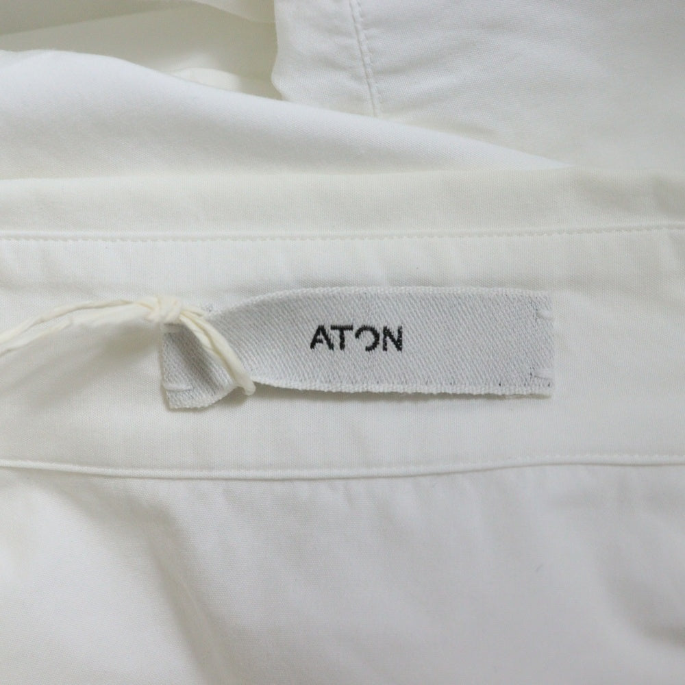 ATON(エイトン) SUVIN STANDARD SHIRT スヴィン スタンダード 長袖シャツ ホワイト BLAGNW0001