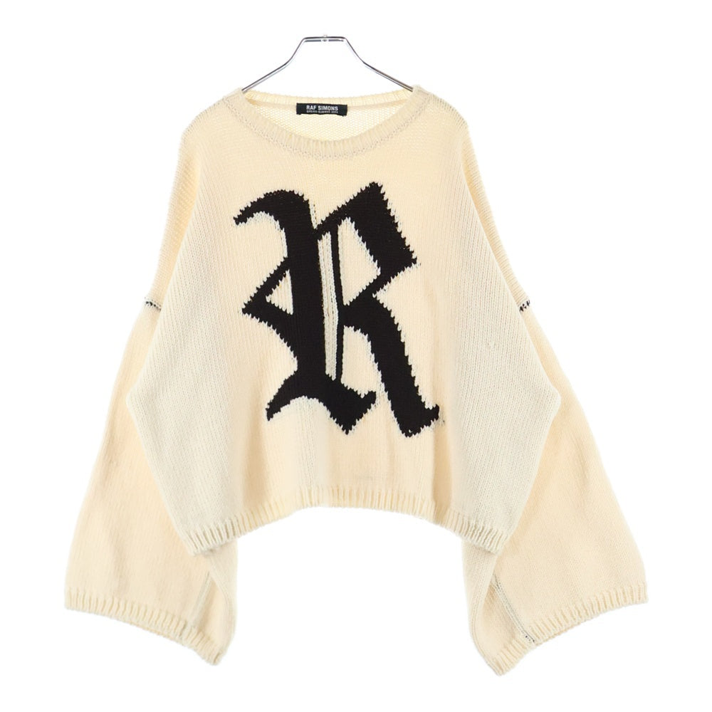 RAF SIMONS(ラフシモンズ) 23SS BULKY KNIT SWEATER WITH R JACQUARD バルキー ニット Rロゴニットセーター アイボリー
