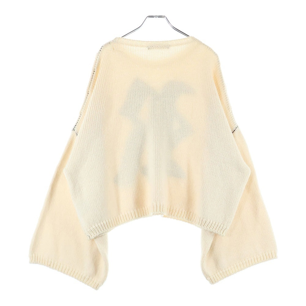 RAF SIMONS(ラフシモンズ) 23SS BULKY KNIT SWEATER WITH R JACQUARD バルキー ニット Rロゴニットセーター アイボリー