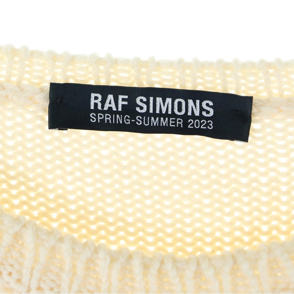 RAF SIMONS(ラフシモンズ) 23SS BULKY KNIT SWEATER WITH R JACQUARD バルキー ニット Rロゴニットセーター アイボリー