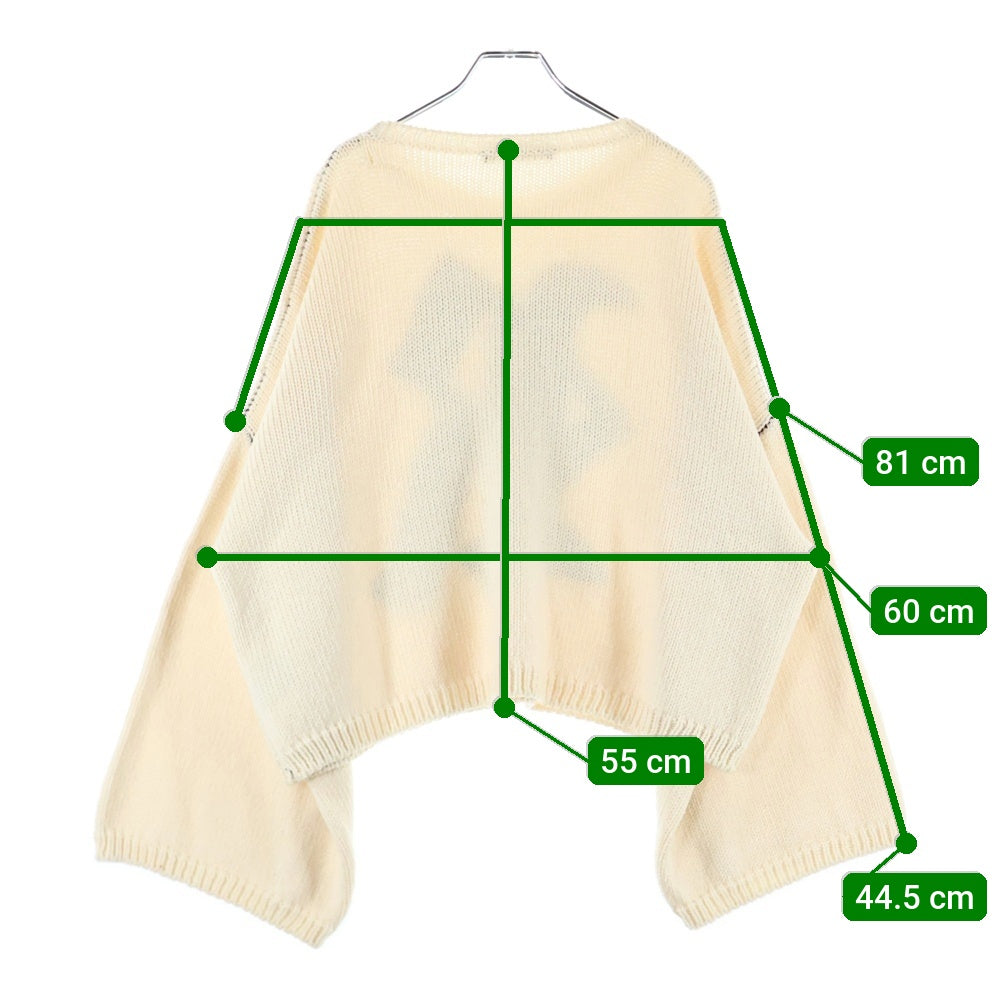 RAF SIMONS(ラフシモンズ) 23SS BULKY KNIT SWEATER WITH R JACQUARD バルキー ニット Rロゴニットセーター アイボリー