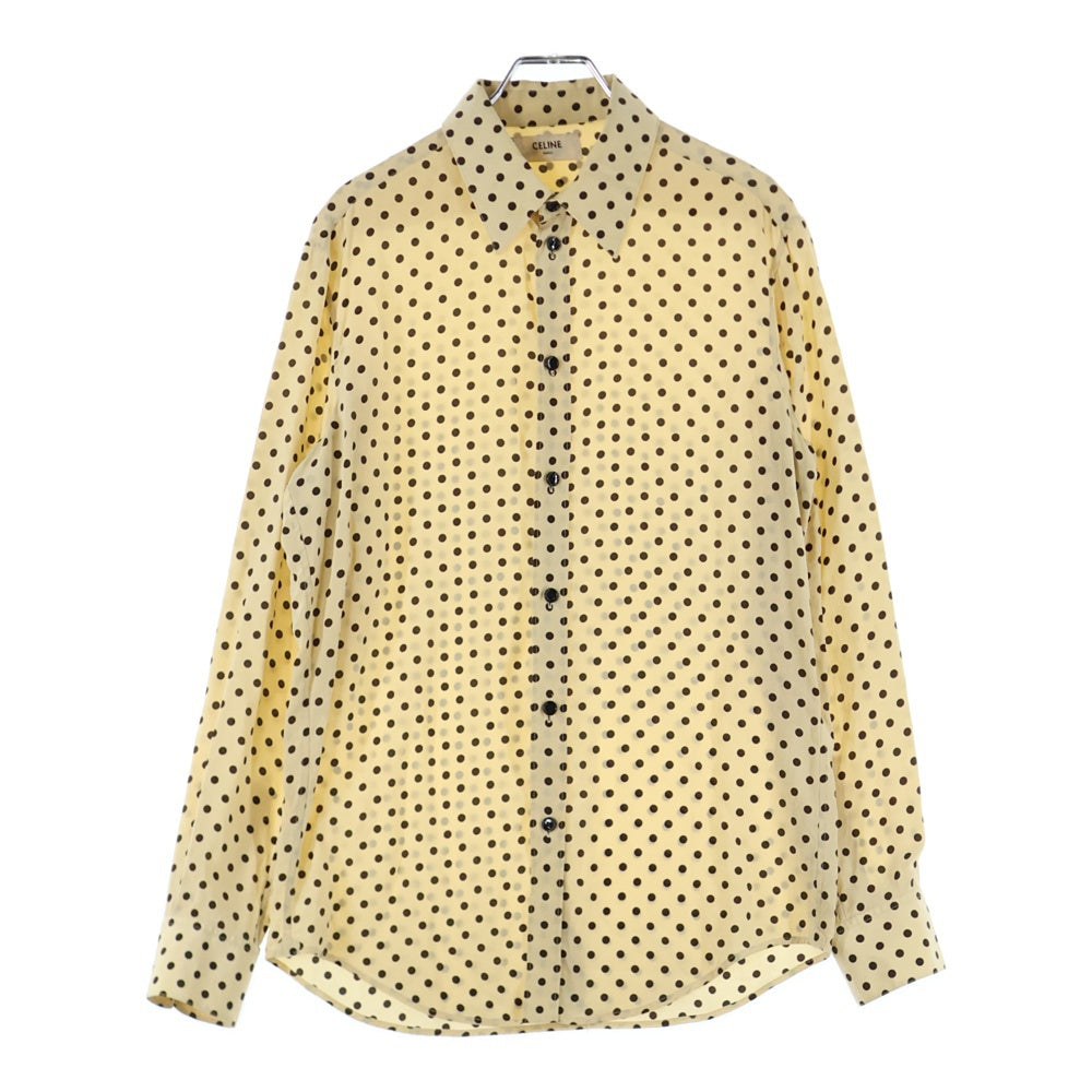 CELINE(セリーヌ) 20SS クラシックシルクドット長袖シャツ ベージュ 2C028966H