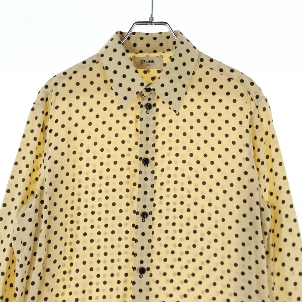 CELINE(セリーヌ) 20SS クラシックシルクドット長袖シャツ ベージュ 2C028966H