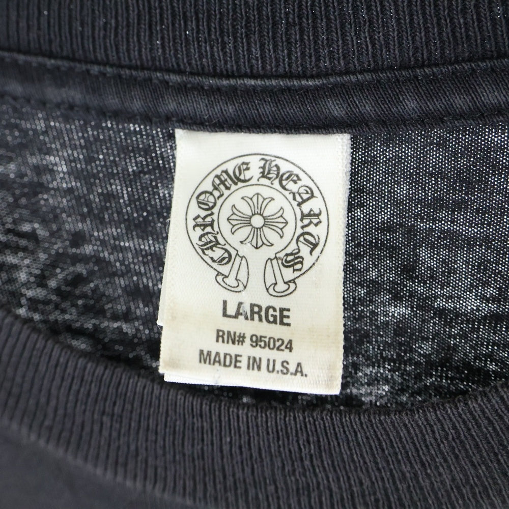 CHROME HEARTS(クロムハーツ) 東京 銀座限定 ヴァインダガー スクロールラベルプリント クルーネック 半袖Tシャツ カットソー ブラック
