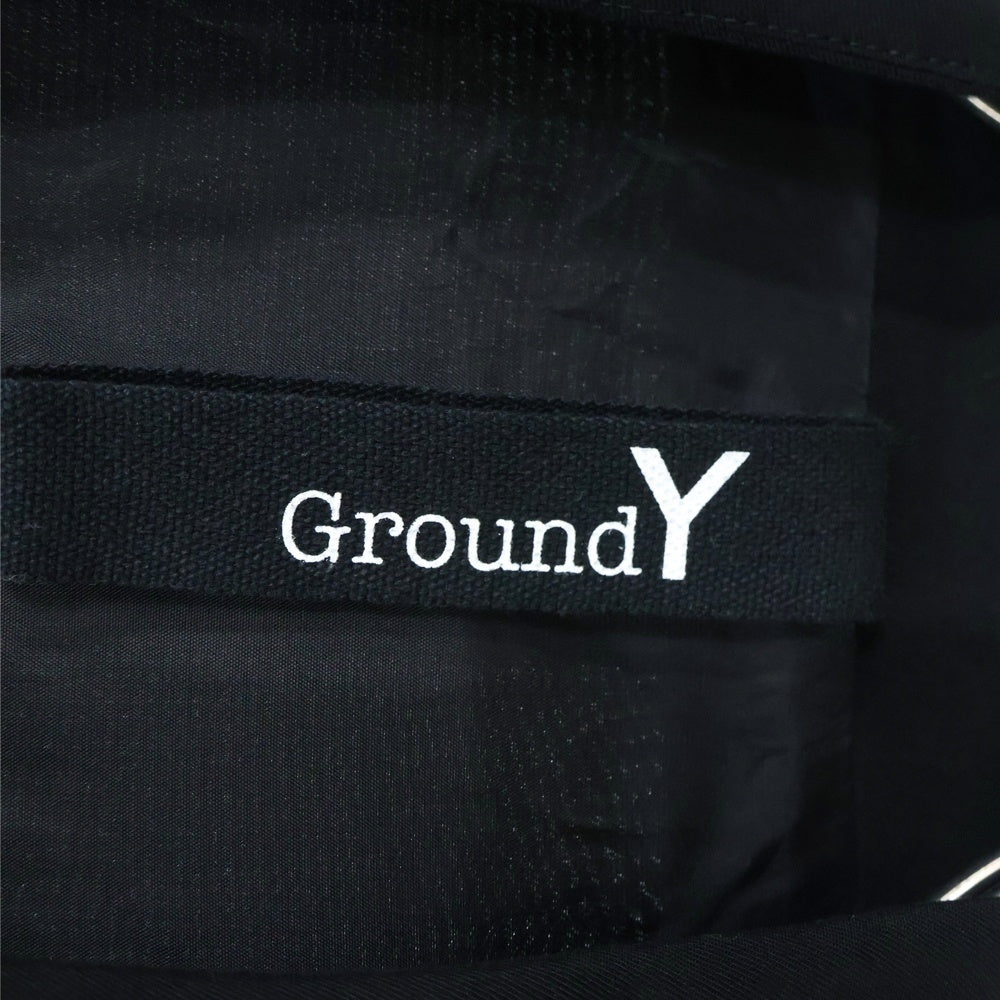 Ground Y(グラウンドワイ) レーヨン ツイルPコート ロングコート ブラック GE-C01-200