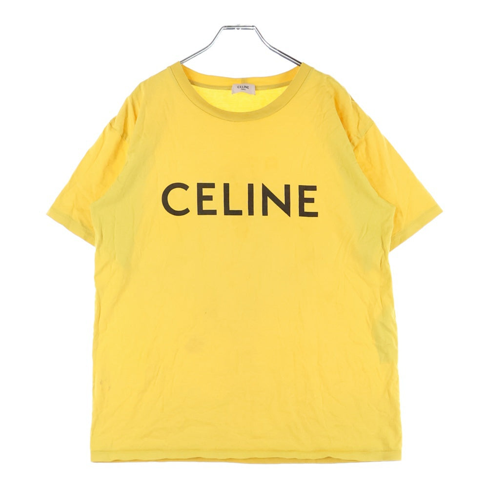 CELINE(セリーヌ) 22AW ルーズフィットロゴプリント半袖Tシャツ カットソー 2X681671Q イエロー XS