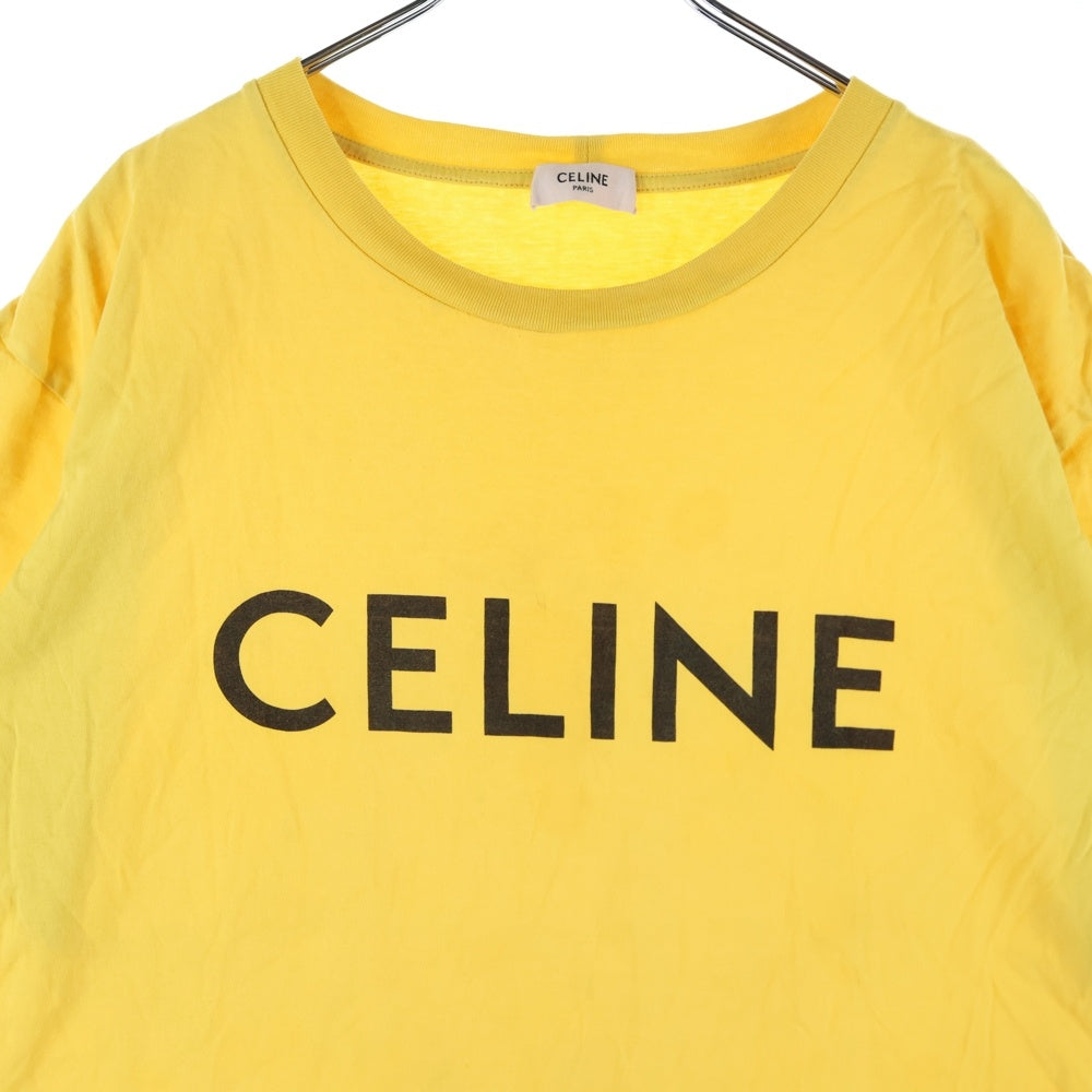 CELINE(セリーヌ) 22AW ルーズフィットロゴプリント半袖Tシャツ カットソー 2X681671Q イエロー XS