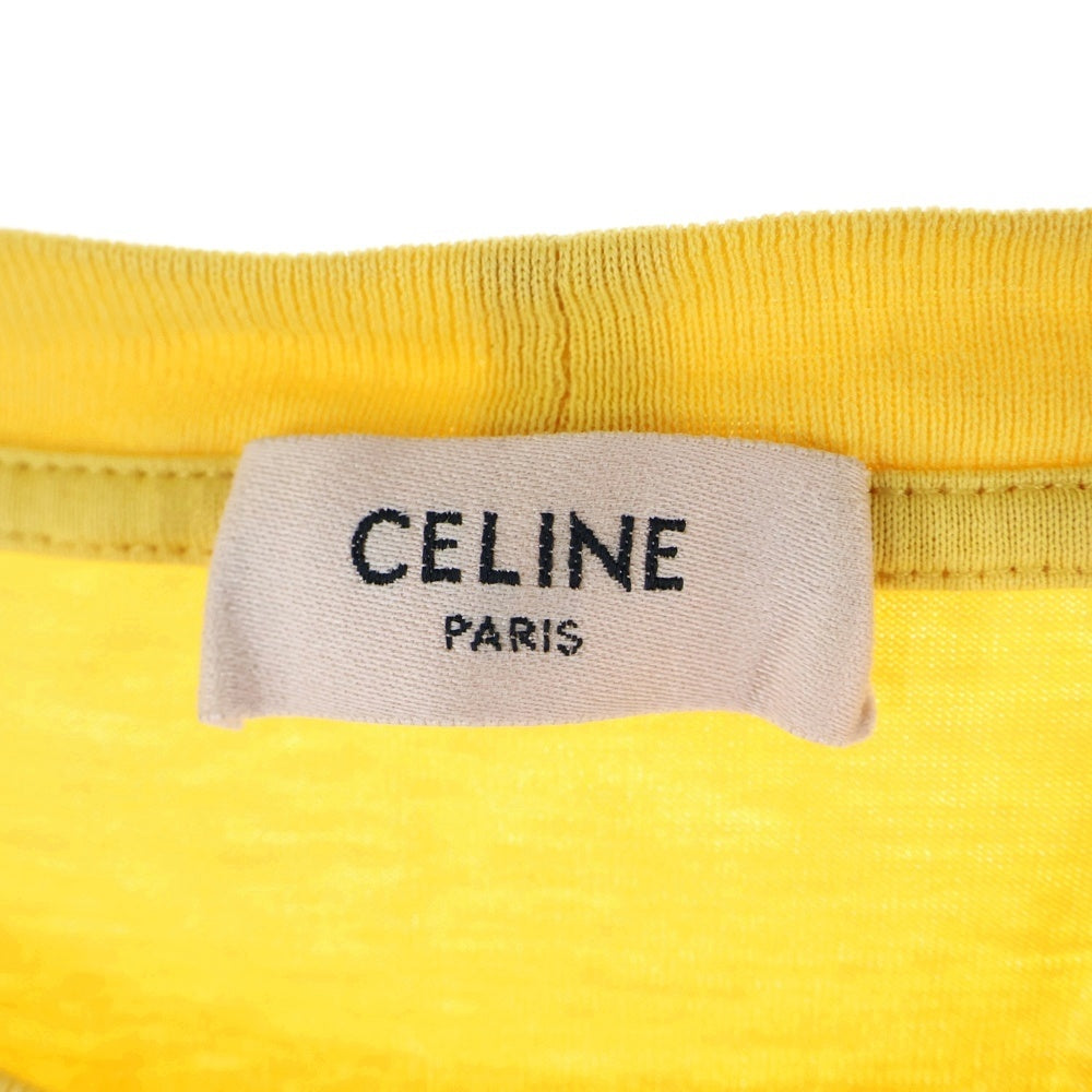 CELINE(セリーヌ) 22AW ルーズフィットロゴプリント半袖Tシャツ カットソー 2X681671Q イエロー XS