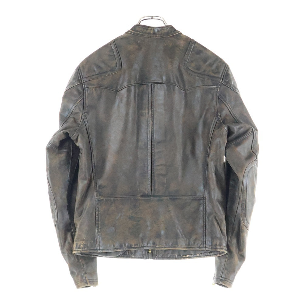 RRL(ダブルアールエル) モト スリムフィット シングルレザージャケット レザー ライダースジャケット ブラウン 782774666001