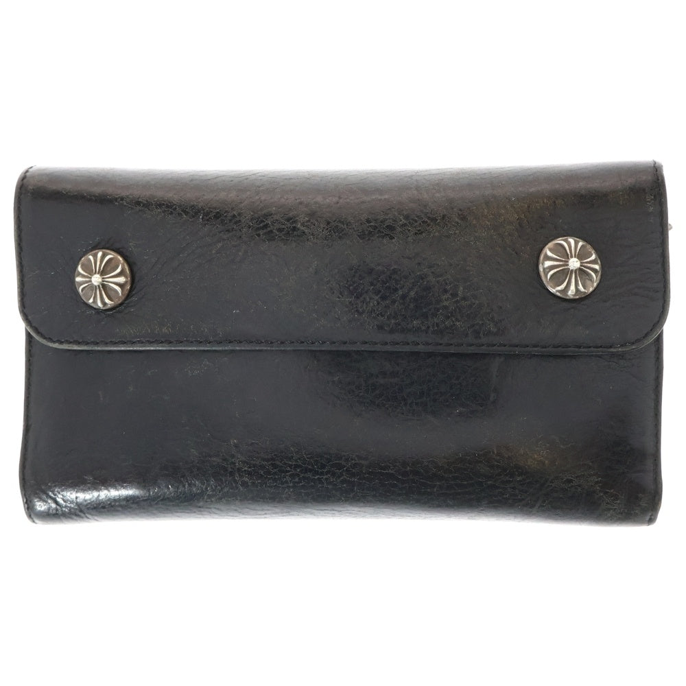 CHROME HEARTS(クロムハーツ) WAVE ウェーブ レザーウォレット 財布 ブラック BCA374