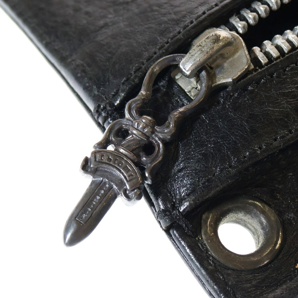 CHROME HEARTS(クロムハーツ) WAVE ウェーブ レザーウォレット 財布 ブラック BCA374