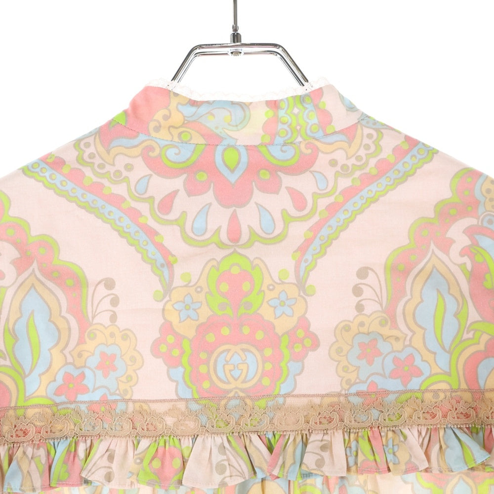 GUCCI(グッチ) 総柄デザイン フォークロア マキシワンピース マルチ 704251 レディース