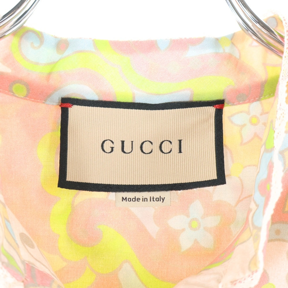 GUCCI(グッチ) 総柄デザイン フォークロア マキシワンピース マルチ 704251 レディース