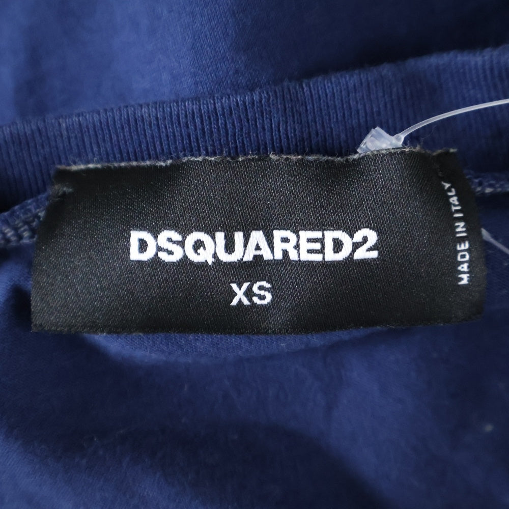 DSQUARED2(ディースクエアード) 19AW ドッグプリント 半袖Tシャツ カットソー ネイビー S71GD0848