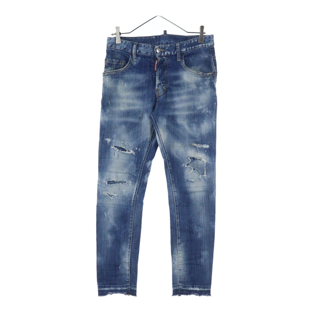 DSQUARED2(ディースクエアード) 18AW SKATER JEANS ダメージ加工 スケータージーンズ スキニーパンツ インディゴ S71LB0495