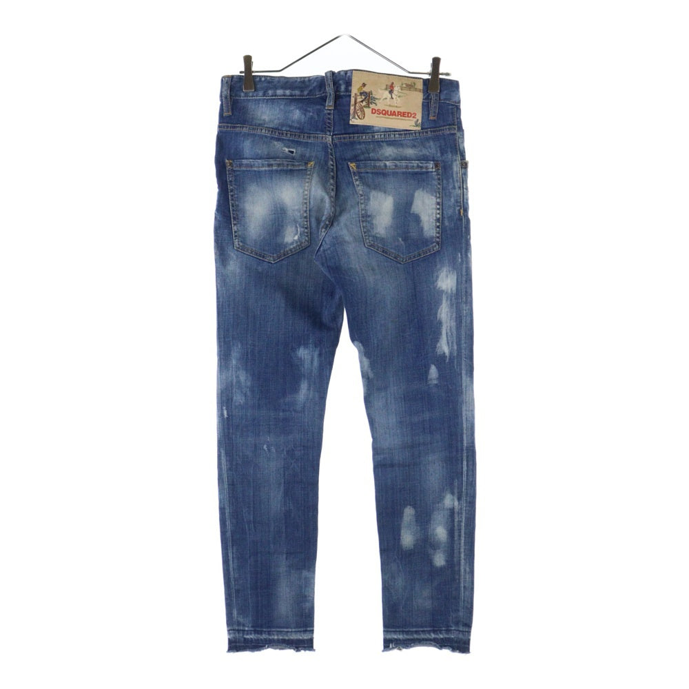 DSQUARED2(ディースクエアード) 18AW SKATER JEANS ダメージ加工 スケータージーンズ スキニーパンツ インディゴ S71LB0495