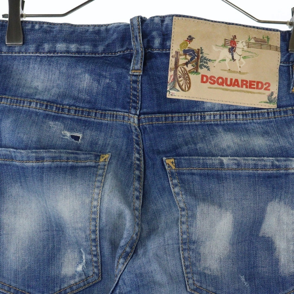 DSQUARED2(ディースクエアード) 18AW SKATER JEANS ダメージ加工 スケータージーンズ スキニーパンツ インディゴ S71LB0495
