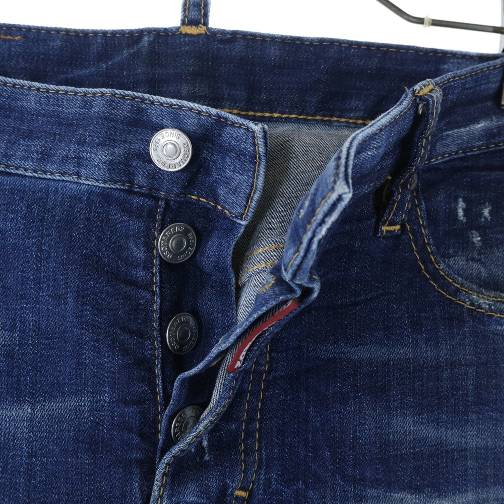 DSQUARED2(ディースクエアード) 17SS TIDY BIKER JEAN ペイント加工 ダメージスキニーパンツ デニムパンツ インディゴ S74LB0170