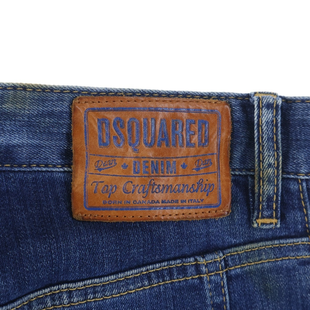 DSQUARED2(ディースクエアード) 17SS TIDY BIKER JEAN ペイント加工 ダメージスキニーパンツ デニムパンツ インディゴ S74LB0170