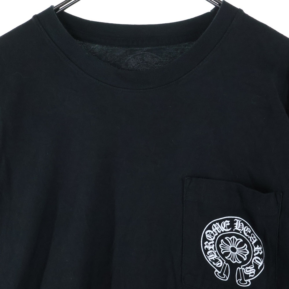 CHROME HEARTS(クロムハーツ) Horseshoe L/S Sweatshirt ホースシュープリント 袖フローラル ロングスリーブ Tシャツ アスペン限定 ブラック