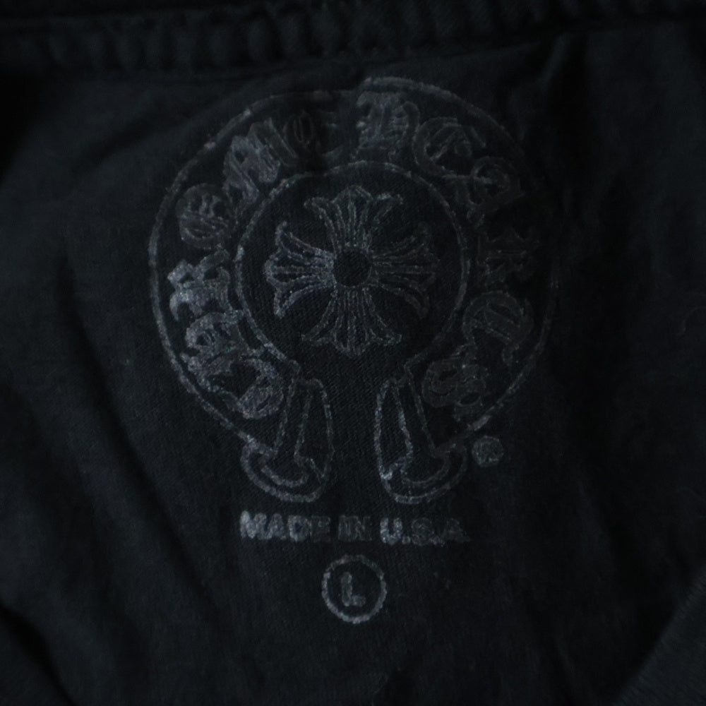 CHROME HEARTS(クロムハーツ) Horseshoe L/S Sweatshirt ホースシュープリント 袖フローラル ロングスリーブ Tシャツ アスペン限定 ブラック
