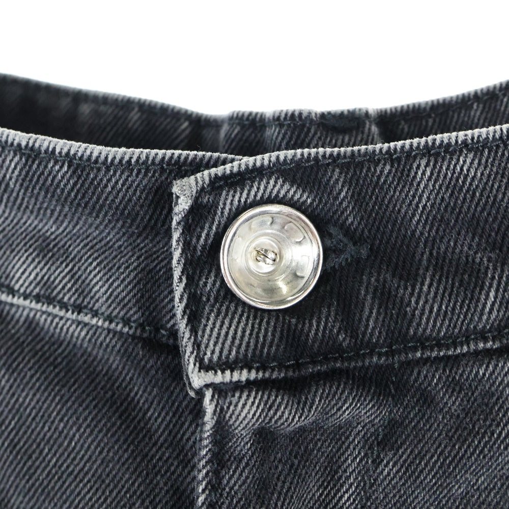 MM6 Maison Margiela(エムエムシックスメゾンマルジェラ) 24AW スラッシュディテール カットアウト デニムパンツ ジーンズ ブラック S51LA0051