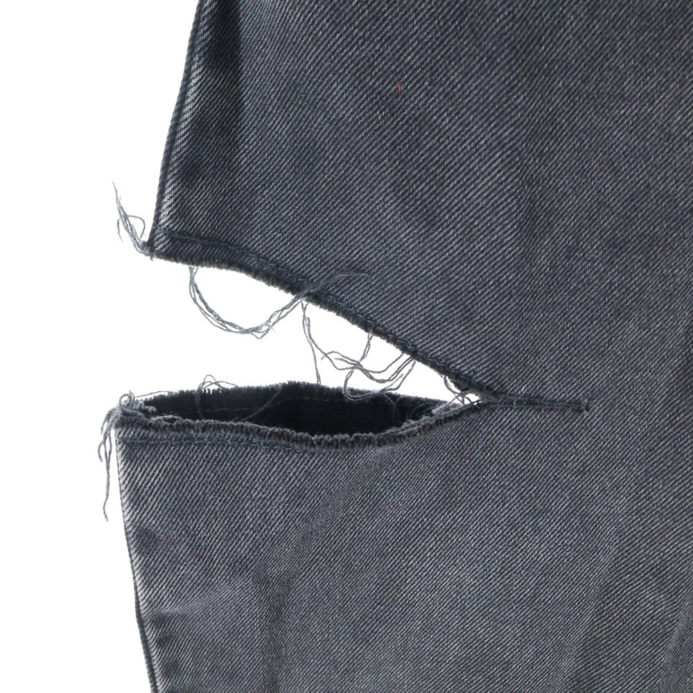 MM6 Maison Margiela(エムエムシックスメゾンマルジェラ) 24AW スラッシュディテール カットアウト デニムパンツ ジーンズ ブラック S51LA0051