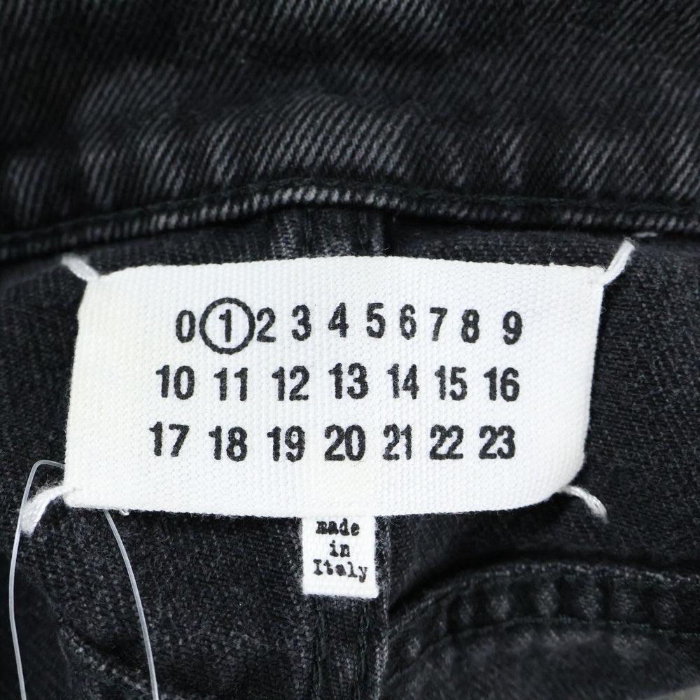 MM6 Maison Margiela(エムエムシックスメゾンマルジェラ) 24AW スラッシュディテール カットアウト デニムパンツ ジーンズ ブラック S51LA0051