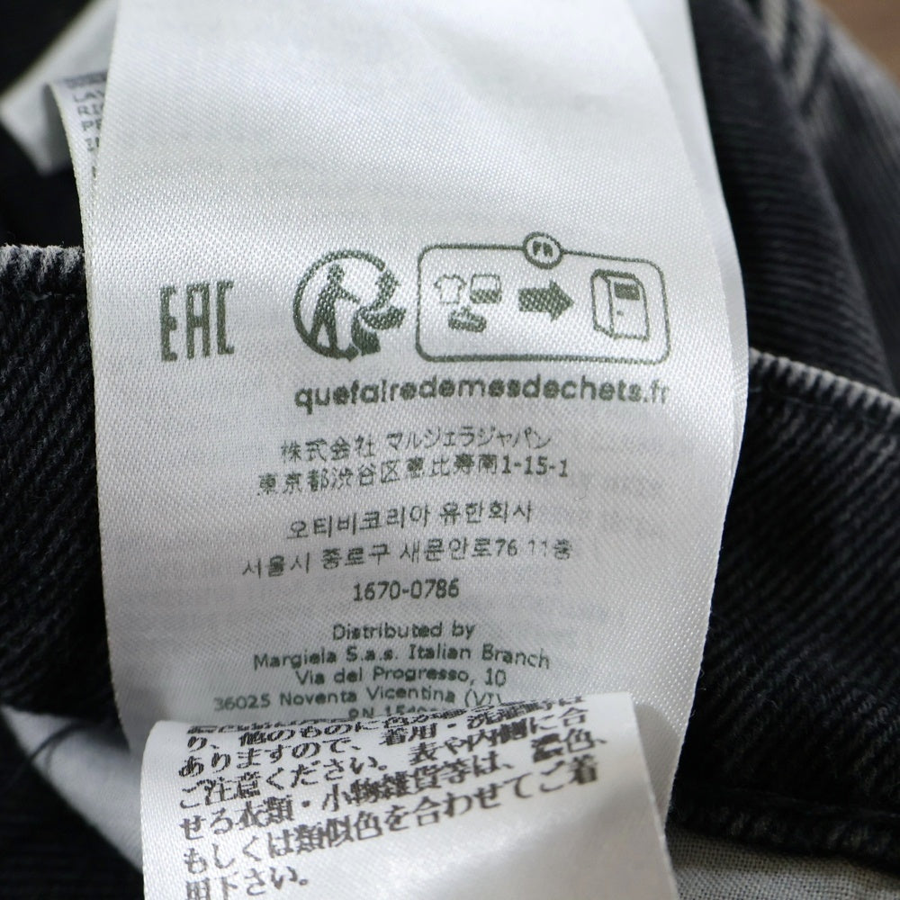 MM6 Maison Margiela(エムエムシックスメゾンマルジェラ) 24AW スラッシュディテール カットアウト デニムパンツ ジーンズ ブラック S51LA0051