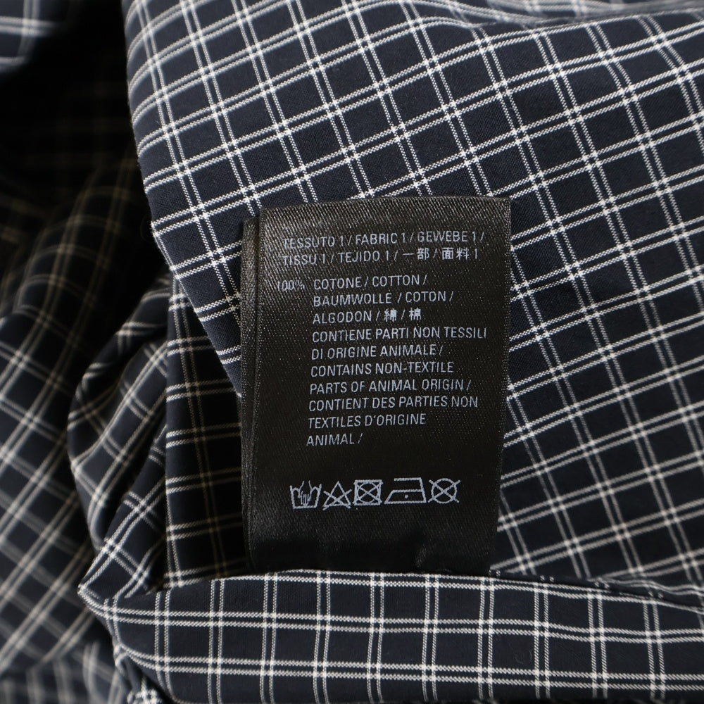 BALENCIAGA(バレンシアガ) バックロゴ チェック柄 長袖シャツ ブラック 556878