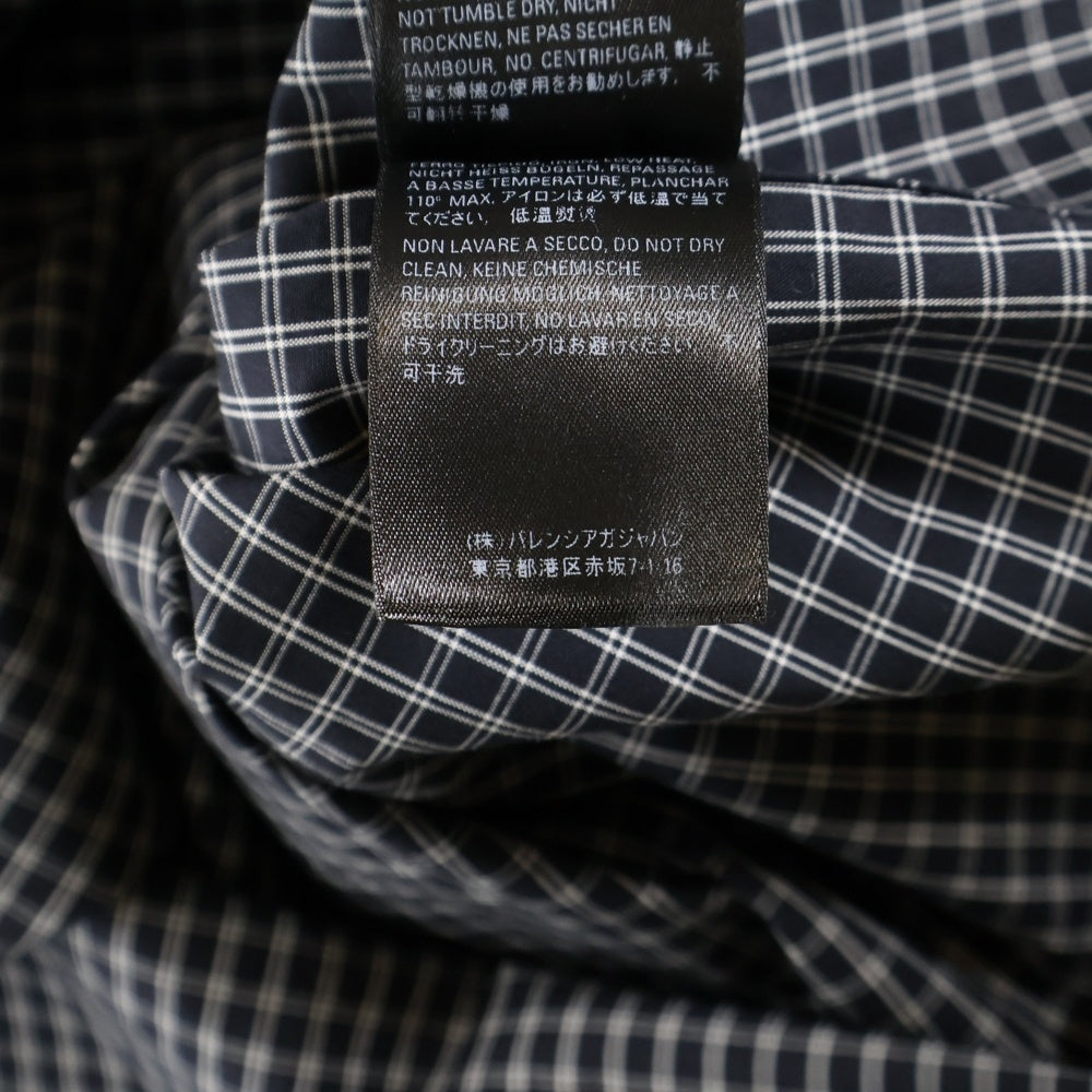 BALENCIAGA(バレンシアガ) バックロゴ チェック柄 長袖シャツ ブラック 556878