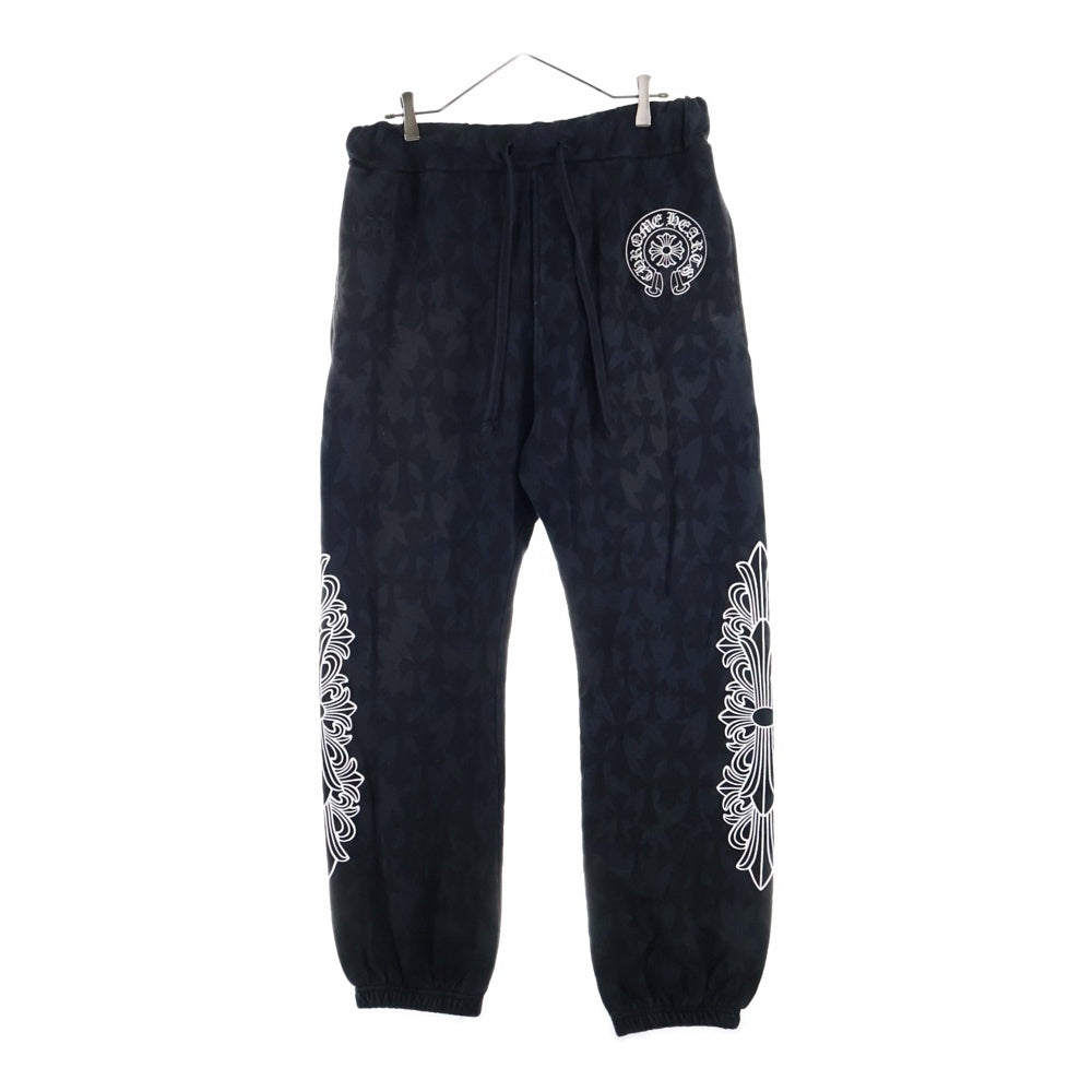 CHROME HEARTS(クロムハーツ) SWEAT PANTS セメタリークロス総柄 スウェットパンツ ブラック