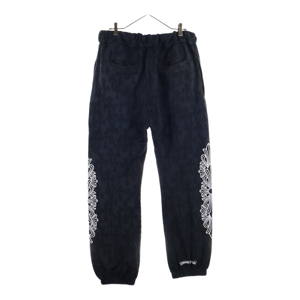 CHROME HEARTS(クロムハーツ) SWEAT PANTS セメタリークロス総柄 スウェットパンツ ブラック