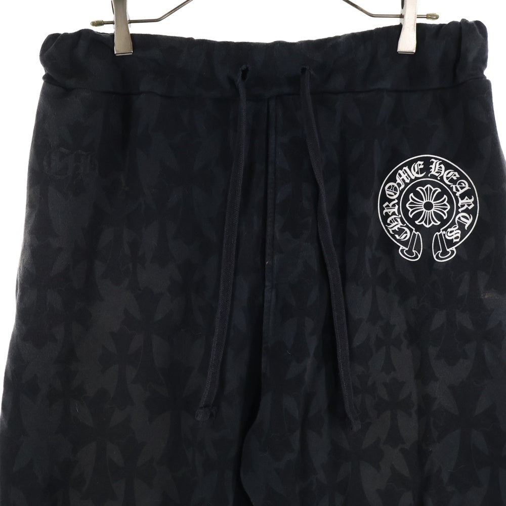 CHROME HEARTS(クロムハーツ) SWEAT PANTS セメタリークロス総柄 スウェットパンツ ブラック