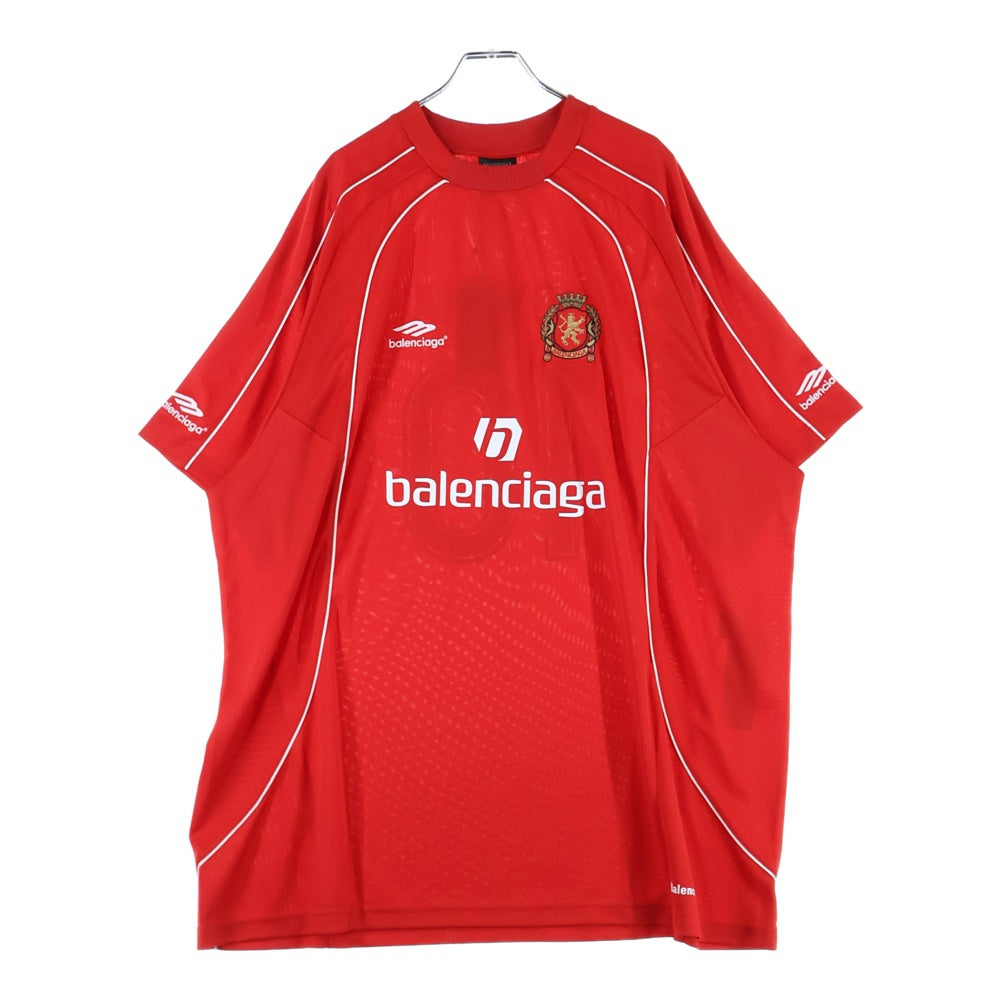 BALENCIAGA(バレンシアガ) 24SS PARIS SOCCER サッカーシリーズテクニカルジャージー 半袖Tシャツ レッド 777705 TPVR5